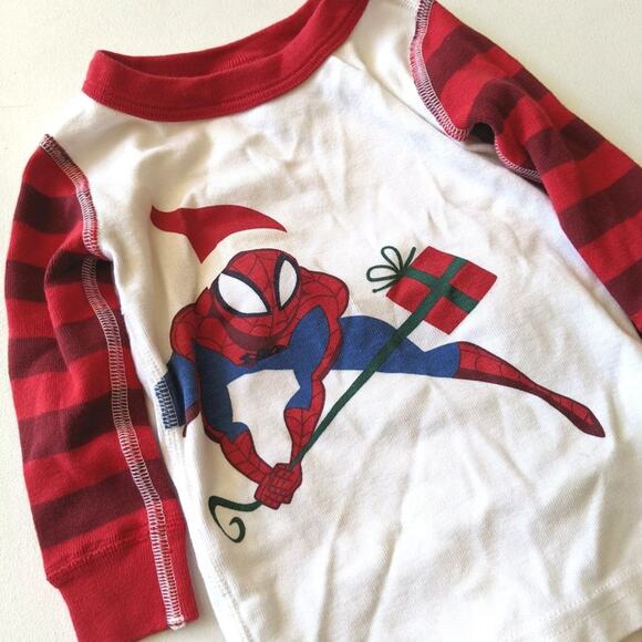 Hanna Andersson Pajamas Baby Boys Size 12-18m Spider Man Christmas - Picture 2 of 4